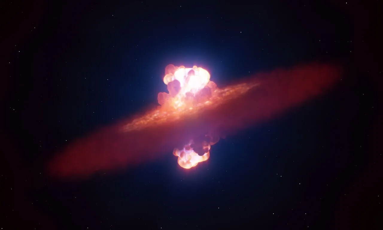 Artist’s impression of the initial shape of a supernova explosion