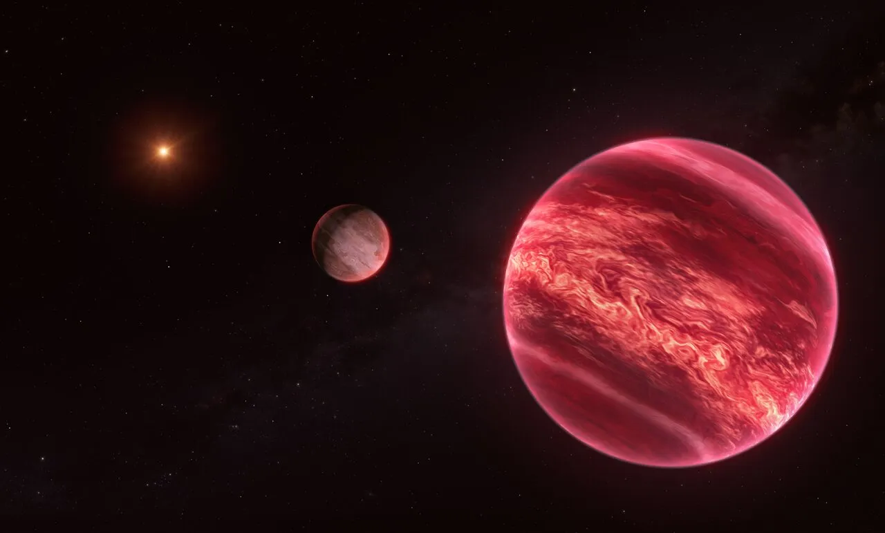 Artist’s impression of CD-35 2722, a system with a moon-like object